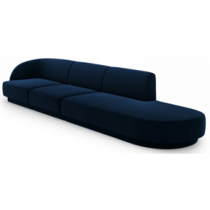 Miley højrevendt chaiselong sofa i velour B302 x D85 cm - Blå