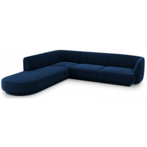 Miley venstrevendt chaiselong sofa i velour B252 x D220 cm - Blå