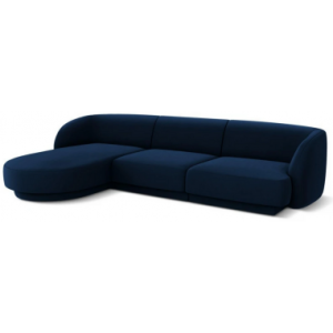 Miley venstrevendt chaiselong sofa i velour B259 x D155 cm - Blå
