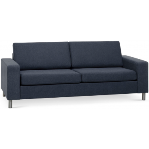 Panset 2-personers sofa i polyester B218 x D81 cm - Børstet alugrå/Blå