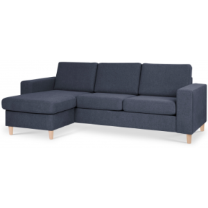 Panset chaiselongsofa i polyester B233 x D137 cm - Natur/Blå