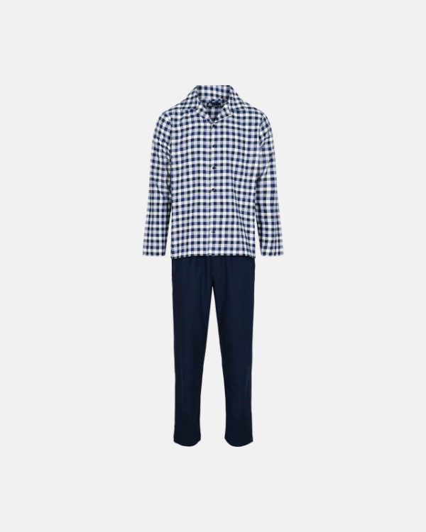 Pyjamas | 100% flannel bomuld | Blå