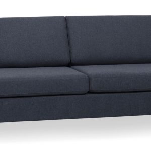 Wendy 2,5 pers. sofa - blå polyester stof og børstet aluminium