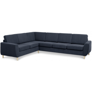 Wendy hjørnesofa i polyester B295 x D230 cm - Natur/Dyb blå