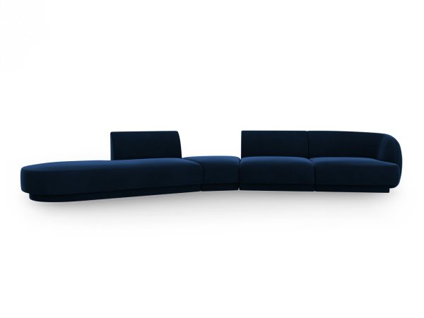MICADONI Velvet Left Modular Sofa, "Miley", 5 sæder, 372x160x70