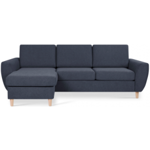 Wendy chaiselongsofa i polyester B233 x D137 cm - Natur/Dyb blå
