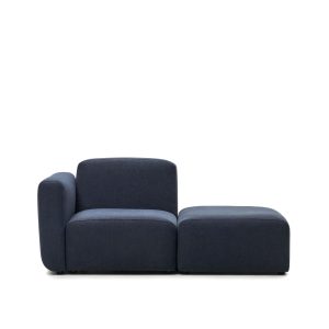 KAVE HOME Neom 1 pers. modulsofa med rygmodul - blå interlock vævet stof (169cm)