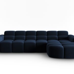 MICADONI Højre hjørnesofa i fløjl, "Lisa", 4 sæder, 310x170x77