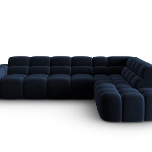 MICADONI Højre hjørnesofa i fløjl, "Lisa", 5 sæder, 293x234x77