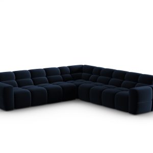 MICADONI Symmetrisk hjørnesofa i fløjl, "Lisa", 5 sæder, 310x310x77