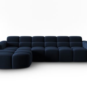 MICADONI Venstre hjørnesofa i fløjl, "Lisa", 4 sæder, 310x170x77