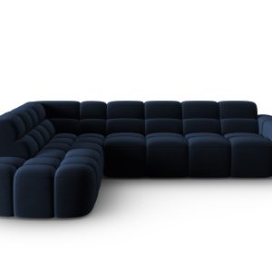 MICADONI Venstre hjørnesofa i fløjl, "Lisa", 5 sæder, 293x234x77