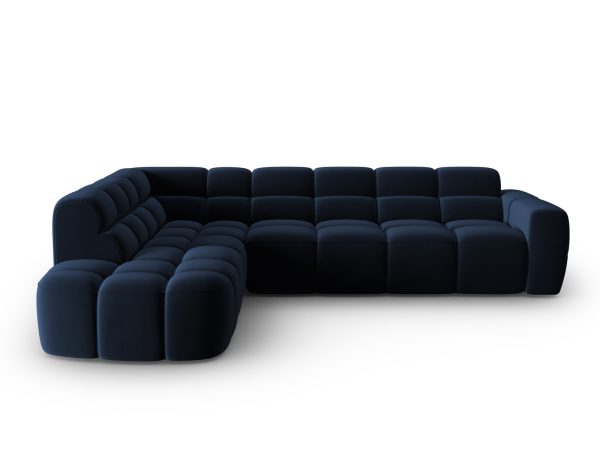 MICADONI Venstre hjørnesofa i fløjl, "Lisa", 5 sæder, 293x234x77