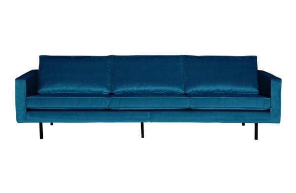 WOOOD Rodeo 3 pers. sofa - blå fløjl