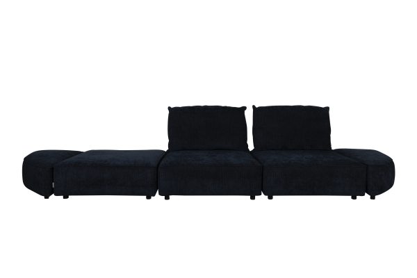 ZUIVER Hunter 4,5-personers sofa - navy fløjl og plast