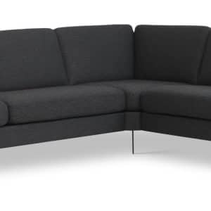 Ask sæt 57 hjørnesofa - antracitgrå polyester stof og Eiffel ben