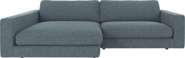 Chaiselongsofa Rowico Duncan venstrevendt modulsofa Bobby mellemblå 258x150 cm slidstærkt stof