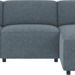 Chaiselongsofa Rowico Willard højrevendt, modulopbygget i mellemblå Bobby 15 polyester med High Resilience koldskum