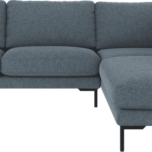 Hjørnesofa Rowico Corwin højrevendt mellemblå Bobby polyester slidstærk 266x226 cm FSCÂ®-mix træramme