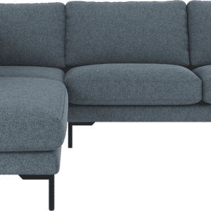 Hjørnesofa Rowico Corwin venstrevendt mellemblå Bobby 15 polyester FSC-mix metalben H83xB266xD226 cm