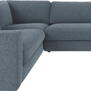 Hjørnesofa Rowico Duncan L-formet modulsofa i mellemblå Bobby 15 med high resilience-skum, zigzag-fjedre, FSC-certificeret ramme