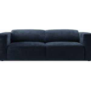 MICADONI Cruz 3 pers. sofa, m. foldbare nakkestøtter - marineblå chenille stof