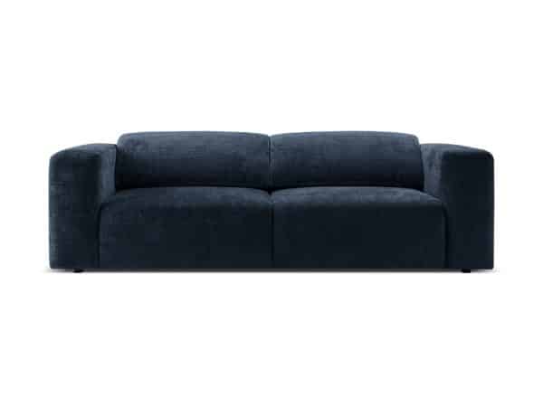 MICADONI Cruz 3 pers. sofa, m. foldbare nakkestøtter - marineblå chenille stof