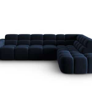 MICADONI Lisa 5 pers. hjørnesofa, højre - kongeblå fløjl stof