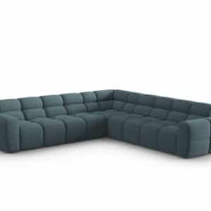 MICADONI Lisa 5 pers. symmetrisk hjørnesofa - lyseblå struktur stof