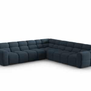 MICADONI Lisa 5 pers. symmetrisk hjørnesofa - mørkeblå struktur stof