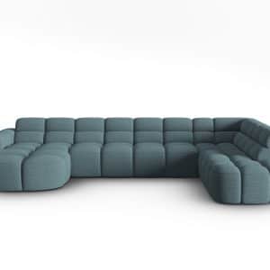 MICADONI Panoramisk Lisa 7 pers. hjørnesofa, højre - lysegrå struktur stof