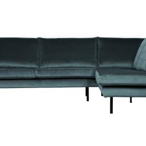 WOOOD Rodeo hjørnesofa, højre - krikand blågrøn fløjl