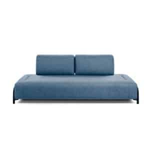 KAVE HOME Compo 3 pers. sofa - blå stof og metal