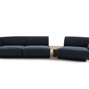 MICADONI Miley 3 pers. modulær sofa, højre, m. sofabord - kongeblå chenille