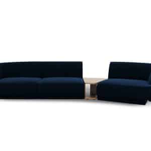 MICADONI Miley 3 pers. modulær sofa, højre, m. sofabord - kongeblå fløjl
