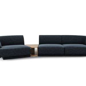 MICADONI Miley 3 pers. modulær sofa, venstre, m. sofabord - kongeblå chenille