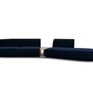 MICADONI Miley 4 pers. modulær sofa, højre, m. sofabord - kongeblå fløjl