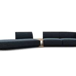 MICADONI Miley 4 pers. modulær sofa, venstre, m. sofabord - kongeblå chenille