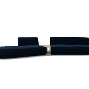 MICADONI Miley 4 pers. modulær sofa, venstre, m. sofabord - kongeblå fløjl