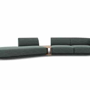MICADONI Miley 4 pers. modulær sofa, venstre, m. sofabord - petrol chenille