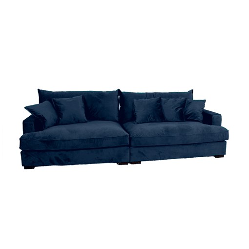 Chelsey Flydersofa | 3 personers sofa blå velour -small